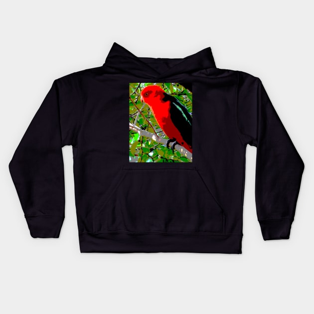 Bright King Parrot! Kids Hoodie by Mickangelhere1